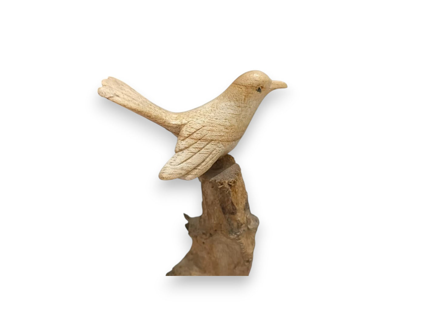 Hand Carved Wooden Bird Trio on Natural Rootwood Sculpture